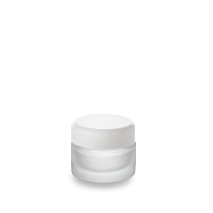 Le pot dépoli 30 ml GCMI 48/400 pour un packaging cosmétique accordé à son couvercle blanc