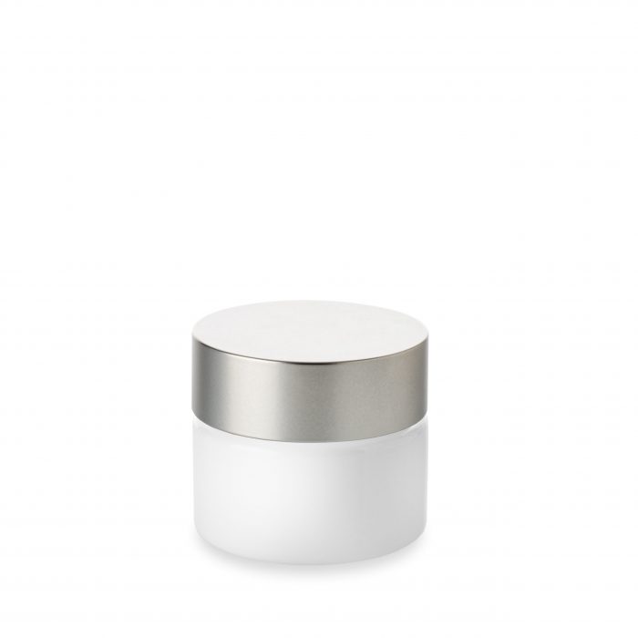 Pot Opale 50 ml GCMI 58/400 s'accorde avec son couvercle haut chapé métal mat
