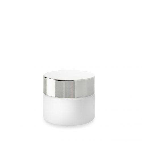 Pot Opale 50 ml GCMI 58/400 et son couvercle chapé métal brillant