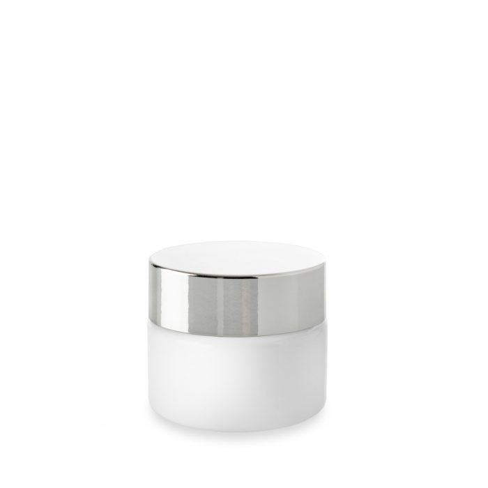 Pot Opale 50 ml GCMI 58/400 et son couvercle chapé métal brillant