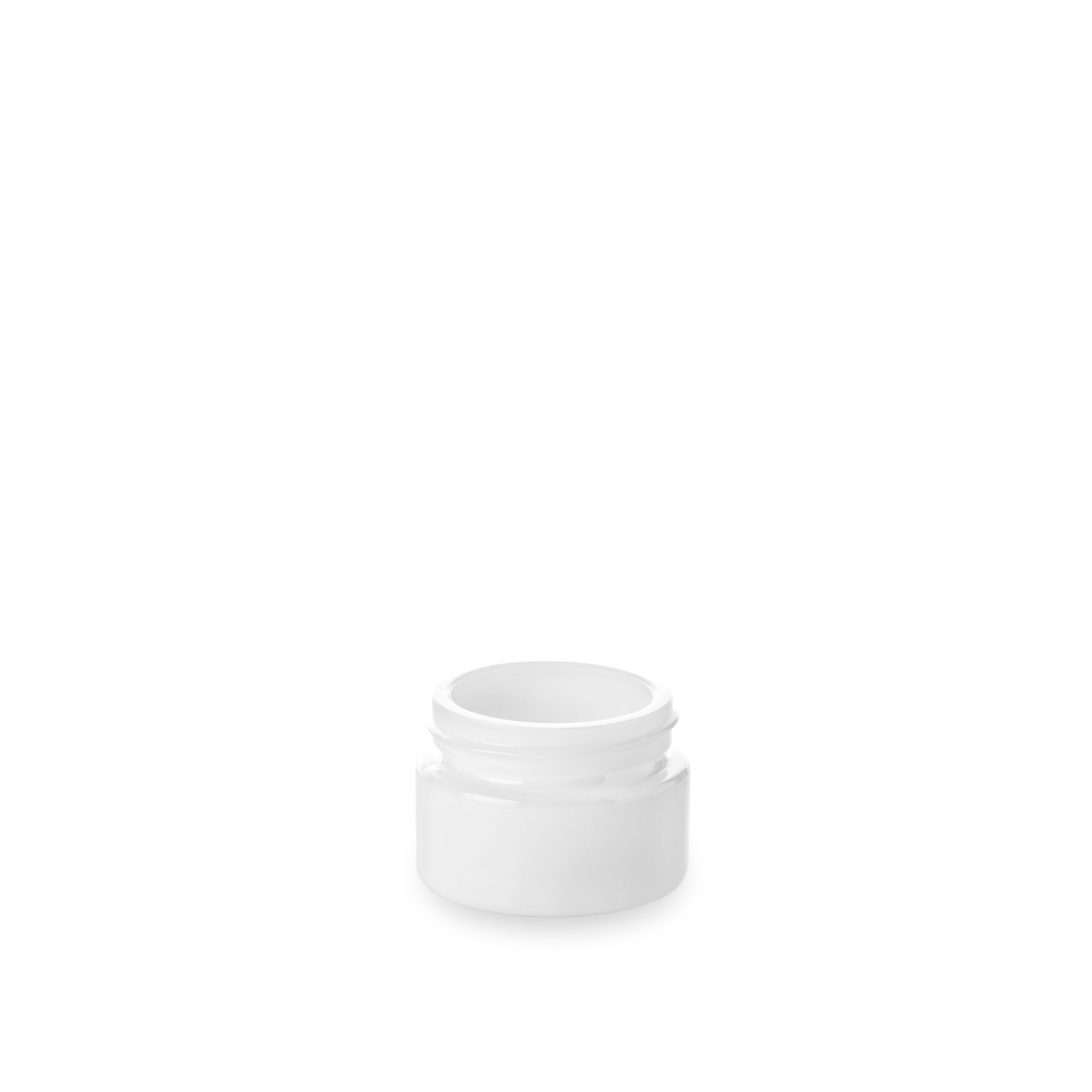 Pot en verre opale en 15 ml GCMI 41/400 d'Embalforme pour une petite contenance.