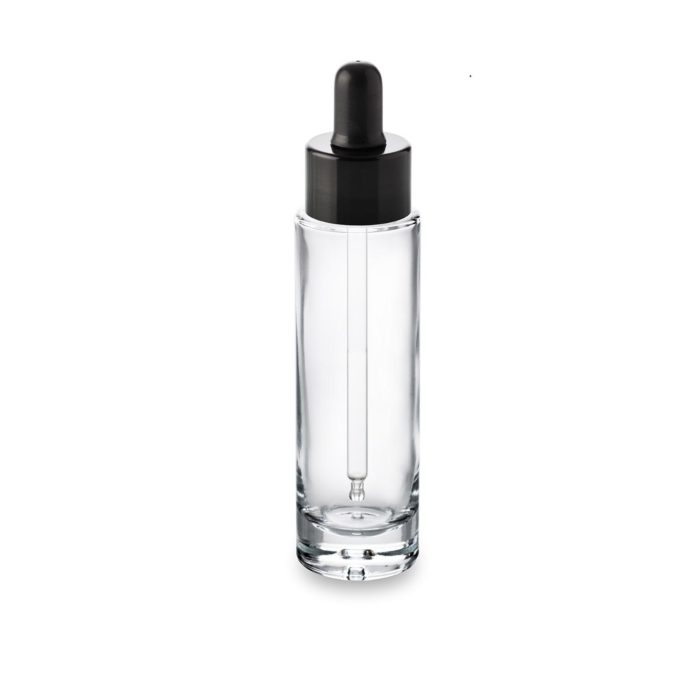 Flacon verre Premium 50 ml bague GCMI 24/410 et son compte-gouttes noir : Cosmétique de luxe