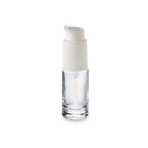 Flacon verre pour cosmétique en verre Premium 30 ml bague GCMI 24/410 avec sa pompe ergonomique