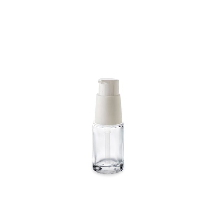 Flacon cosmétique15 ml GCMI 18/415 et sa pompe bec court