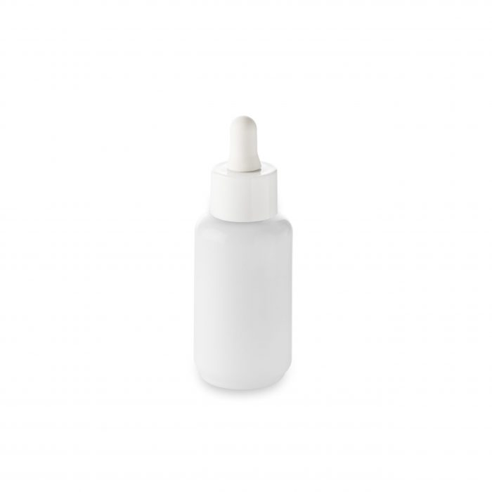 Compte-gouttes blanc col large s’adapte au flacon cosmétique 50 ml Opale