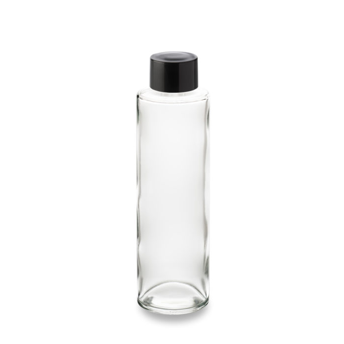 Flacon 100 ml bague GCMI 18/415 en verre et bouchon noir