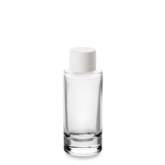 Bouchon blanc et flacon cosmétique Atome 50 ml