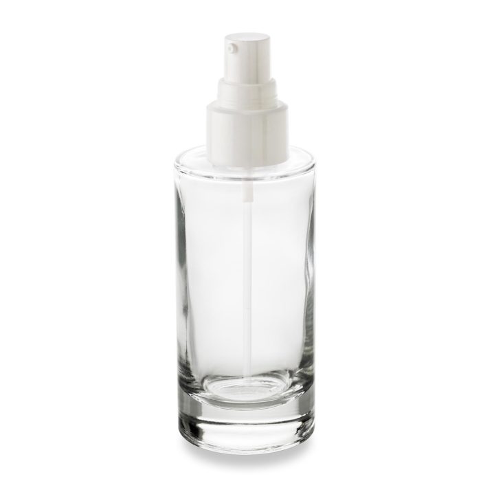 Flacon 100 ml bague GCMI 24/410 en verre recyclable avec sa pompe crème buse