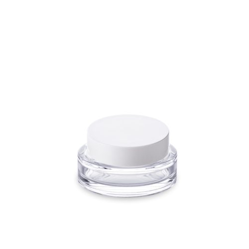 pot cosmetique verre 50 ml couvercle blanc