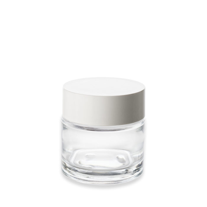 Pot verre PCR Premium 100 ml bague 60/400 et son couvercle blanc