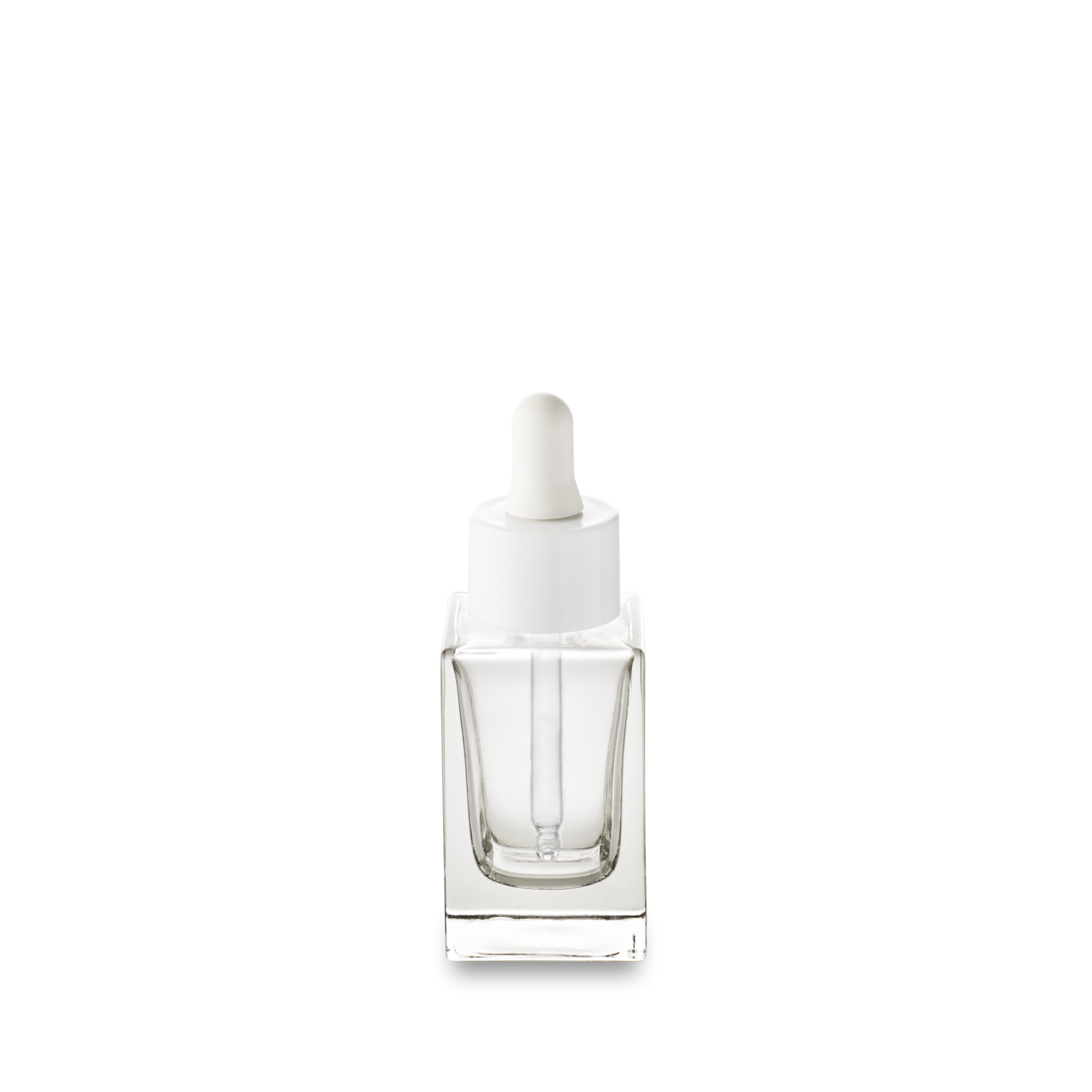 Flacon verre 30 ml GCMI 18/415 et son compte-gouttes large blanc