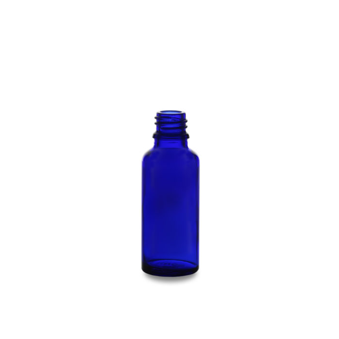 flacon en verre bleu 30 ml