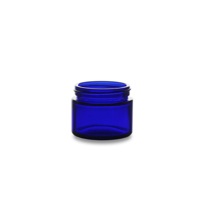 pot en verre bleu 50 ml