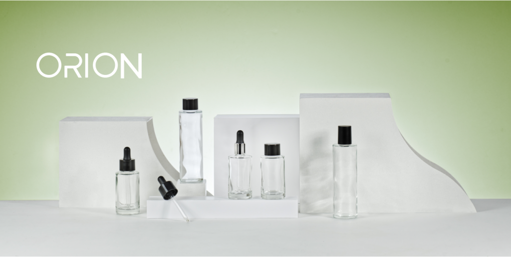 Collection ORION d'Embalforme : flacons cosmétiques verre