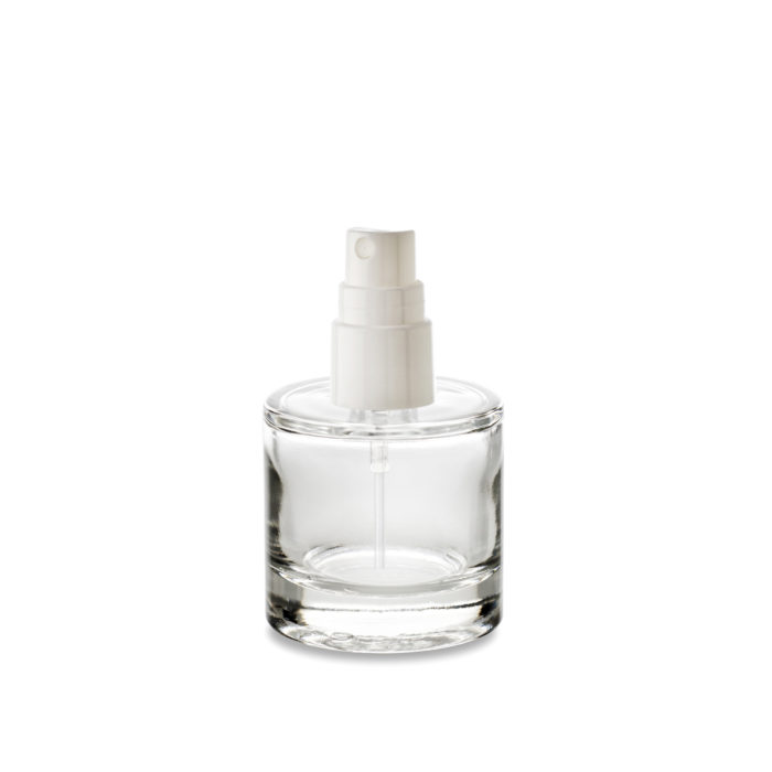 Le flacon Bulle 50 ml bague GCMI 18/415 ce packaging cosmétique s'adapte à un panel d'accessoires comme un pulvérisateur
